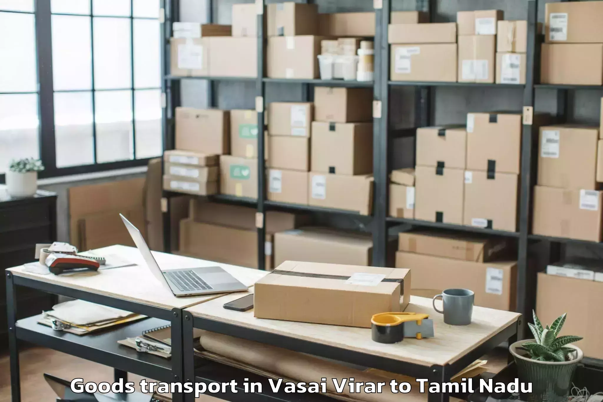 Professional Vasai Virar to Udumalaipettai Goods Transport